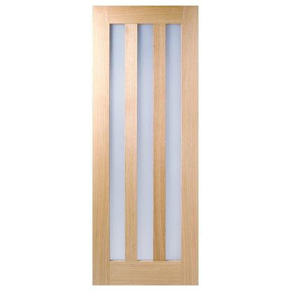 LPD Doors Oak Frosted Glass Utah 3 Lite Internal Door - JJ Building Materials