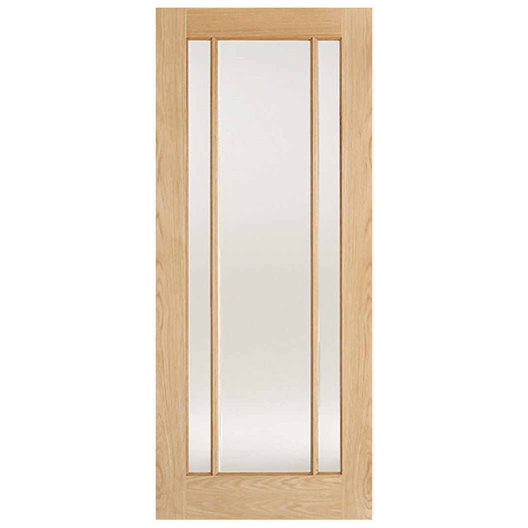 LPD Doors Oak Lincoln 3L Door with Frosted Glass - JJ Building Materials