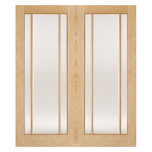 LPD Doors Oak Lincoln Pair Doors with Clear Glass - JJ Building Materials