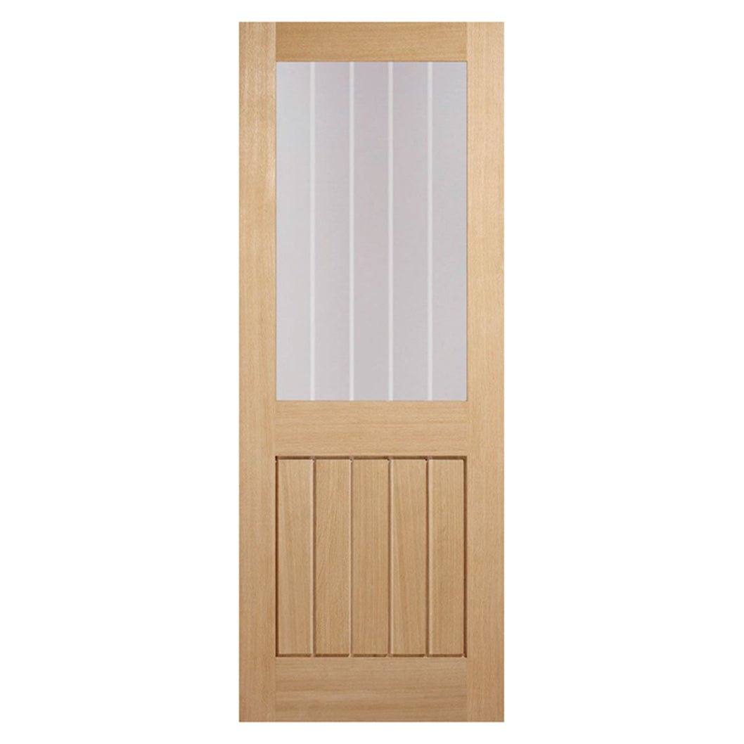 LPD Doors Oak Mexicano Fire Door 1 Light With Silkscreen Glass (Half Light) Fd30 Internal Door - JJ Building Materials