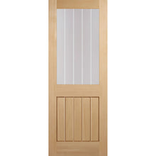 LPD Doors Oak Mexicano Fire Door 1 Light With Silkscreen Glass (Half Light) Fd30 Internal Door