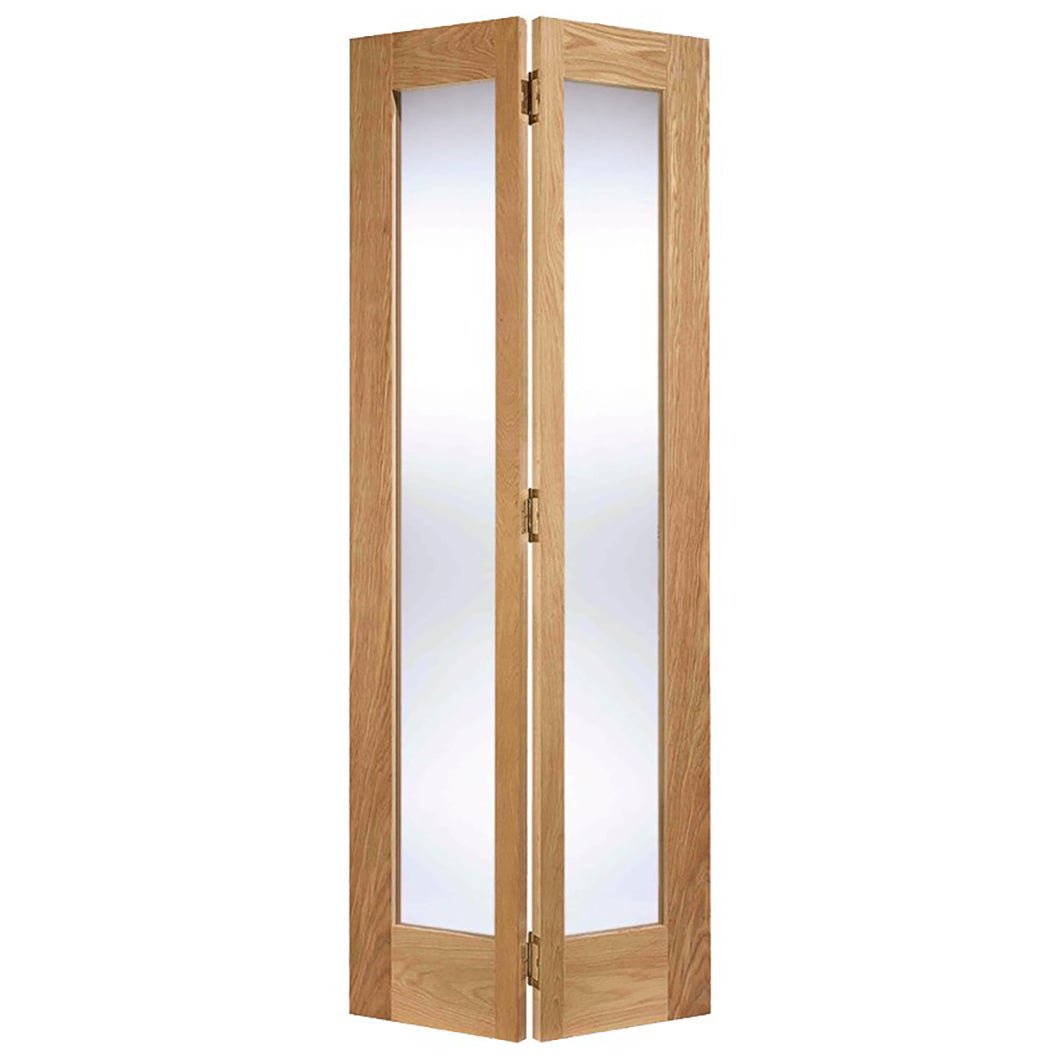 LPD Doors Oak Pattern 10 2-Light Unfinished Bifold Clear Glazed Internal Doors - JJ Building Materials