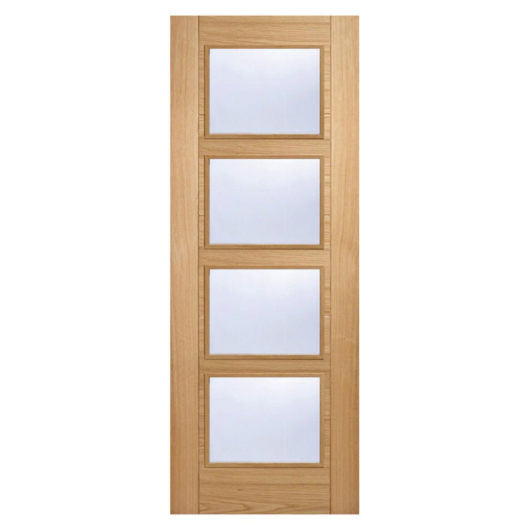 LPD Doors Oak Pre Finished Fire Door Vancouver 4l Clear Glazed Internal Door - JJ Building Materials