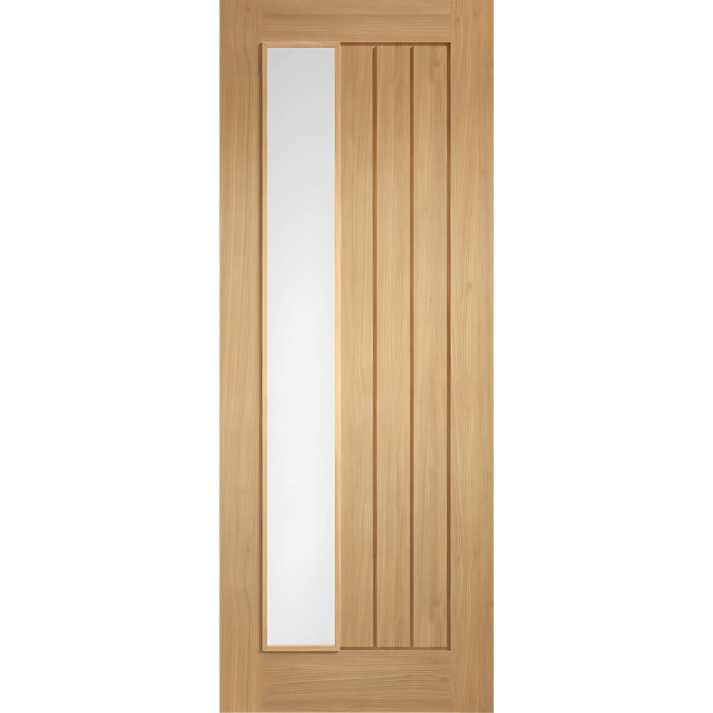 LPD Doors Oak Pre Finished Mexicano Offset With Glass Internal Door - JJ Building Materials