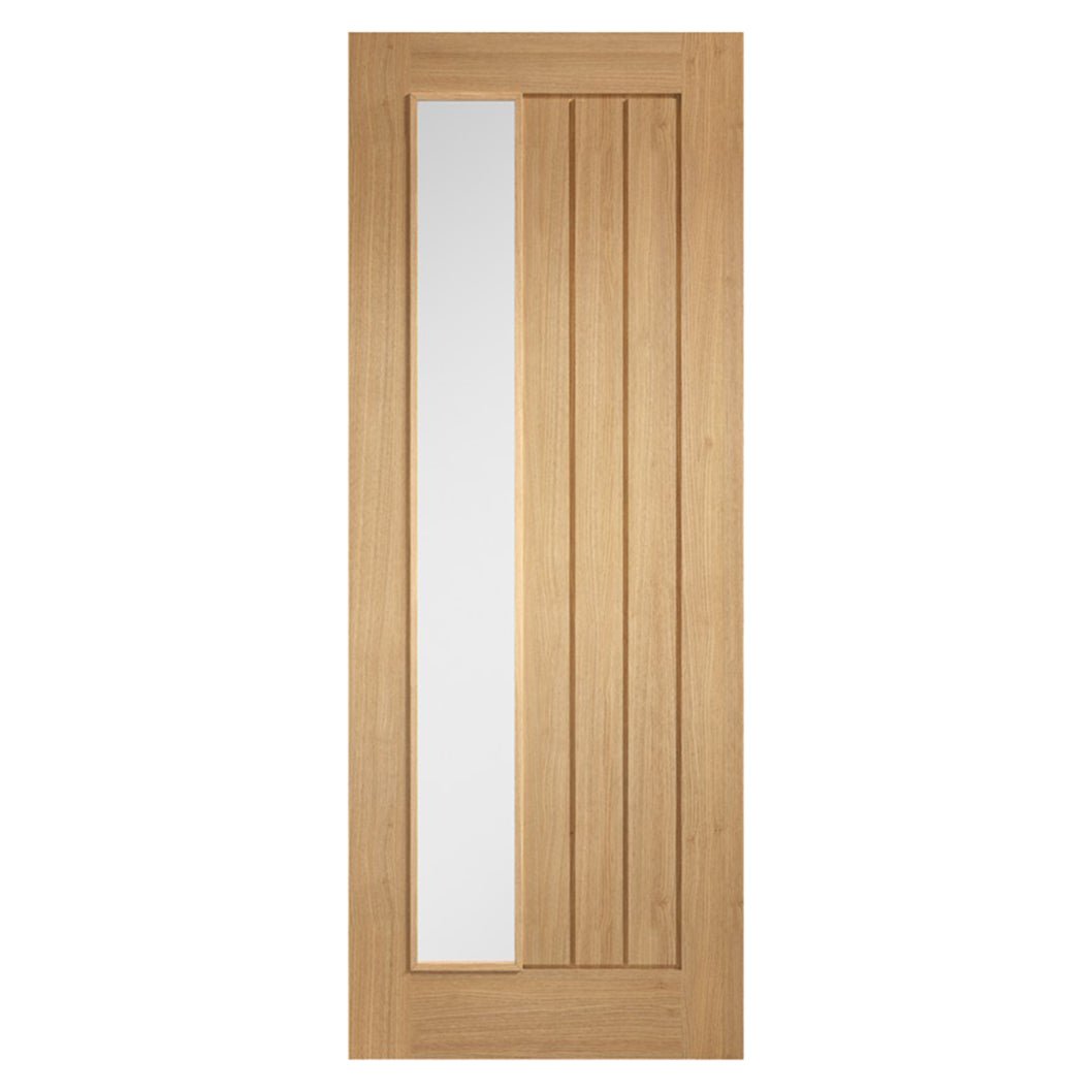 LPD Doors Oak Pre Finished Mexicano Offset With Glass Internal Door - JJ Building Materials