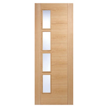 LPD Doors Oak Pre Finished Vancouver 4l Clear Glazed Offset Internal Door - JJ Building Materials