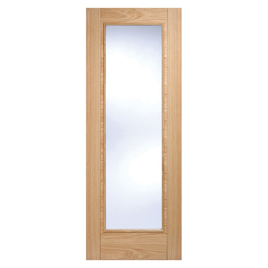 LPD Doors Oak Pre Finished Vancouver Clear Glazed 1 light Internal Door - JJ Building Materials