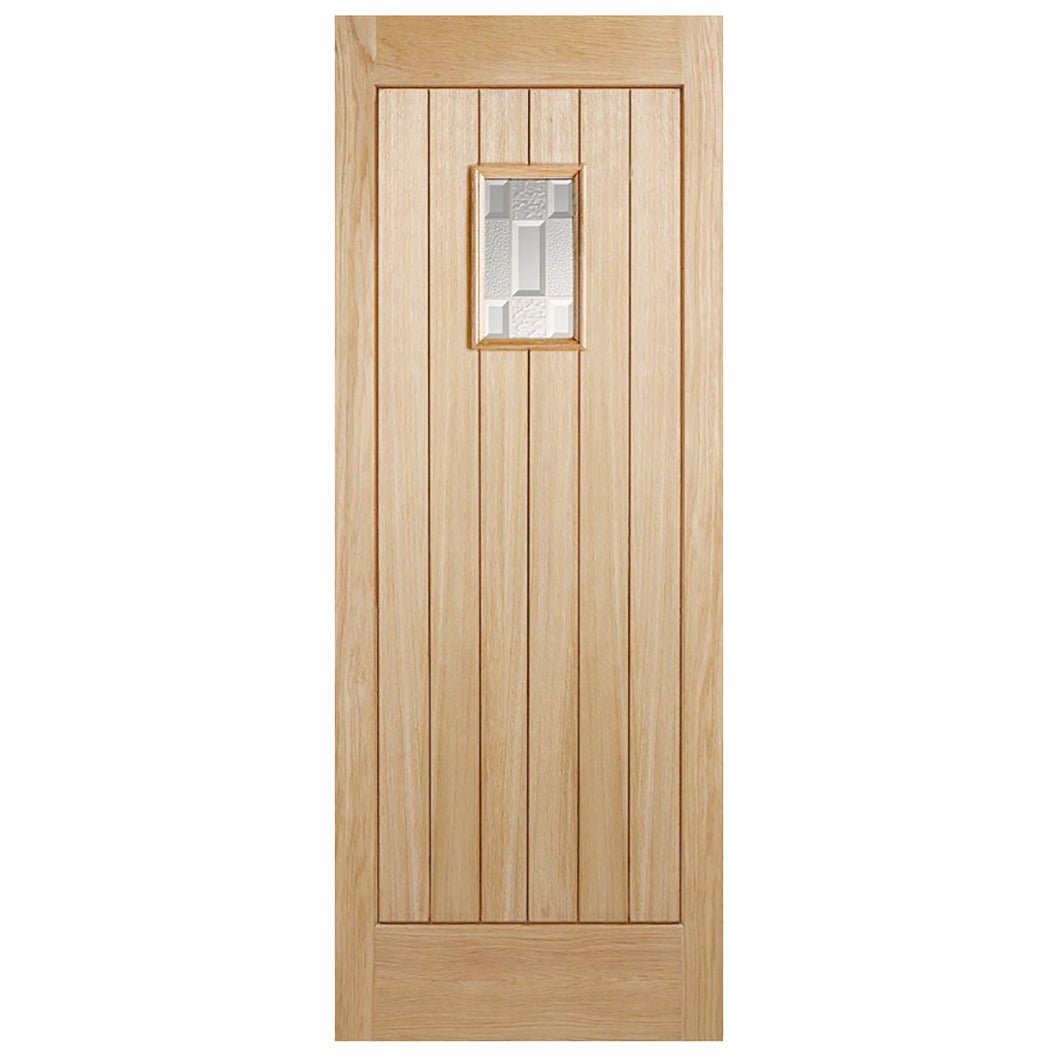 LPD Doors Oak Suffolk Double Glazed Square Cottage Style External Door - JJ Building Materials