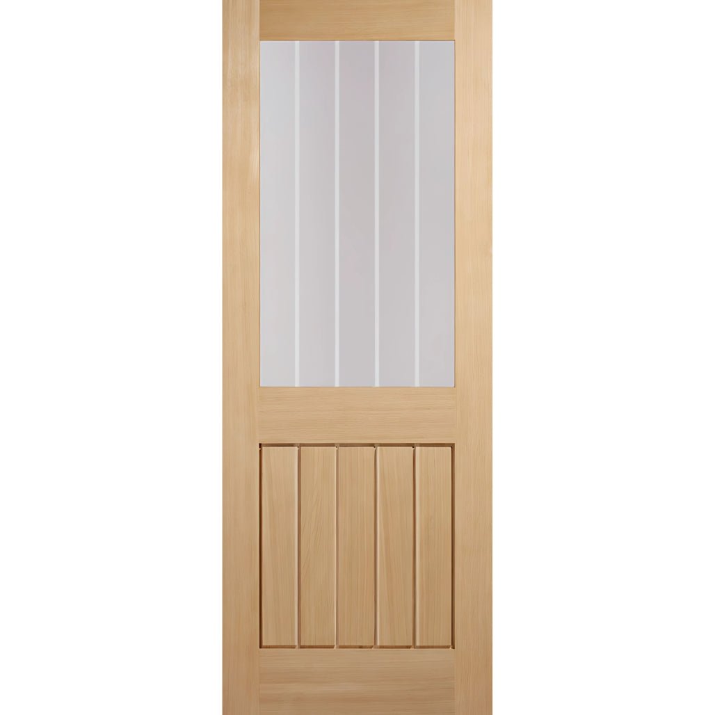 LPD Doors Oak Unfinished Mexicano 1 Light With Silkscreen Glass (Half Light) Internal Door - JJ Building Materials