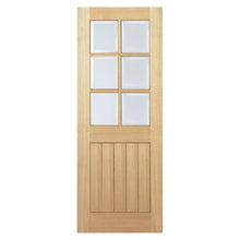 LPD Doors Oak Unifinished Mexicano 6 Light With Clear Bevelled Glass Internal Door - JJ Building Materials
