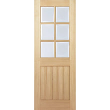 LPD Doors Oak Unifinished Mexicano 6 Light With Clear Bevelled Glass Internal Door - JJ Building Materials