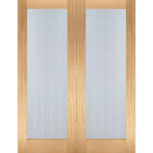 LPD Doors Pair Of Unfinished Oak Mexicano Glazed Internal Doors - JJ Building Materials