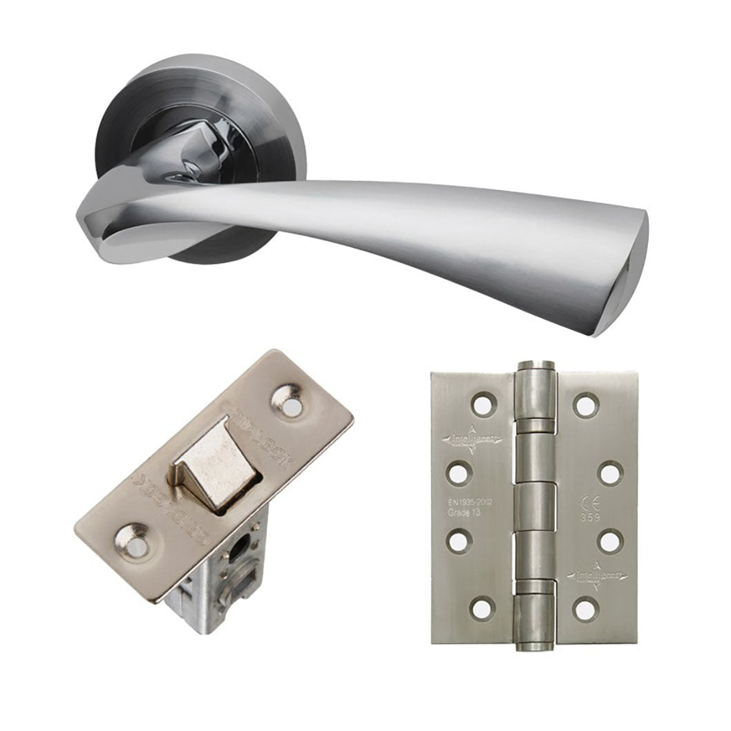 LPD Doors Pluto Silver Handle Door Hardware Pack - JJ Building Materials
