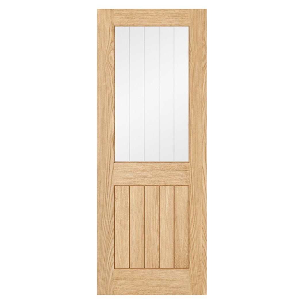 LPD Doors Pre finished Oak Belize 1 Light With Silkscreen Glass (Half Light) Internal Door - JJ Building Materials