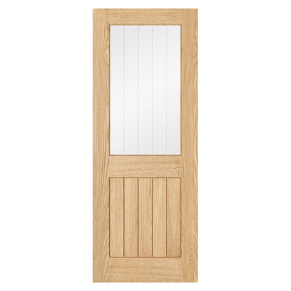 LPD Doors Pre finished Oak Belize 1 Light With Silkscreen Glass (Half Light) Internal Door - JJ Building Materials