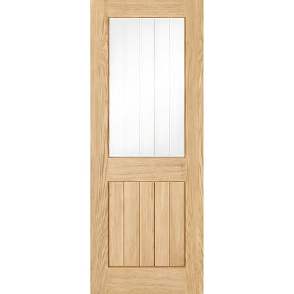 LPD Doors Pre finished Oak Belize 1 Light With Silkscreen Glass (Half Light) Internal Door - JJ Building Materials