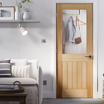 LPD Doors Pre finished Oak Belize 1 Light With Silkscreen Glass (Half Light) Internal Door - JJ Building Materials