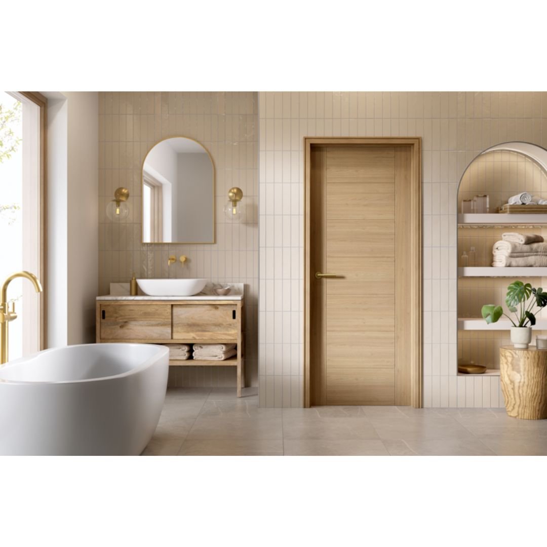 LPD Doors Pre Finished Oak Carini 7 Panel Fire Door Fd30 Internal Door - JJ Building Materials
