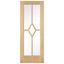 LPD Doors Reims Oak Prefinished Diamond Clear Bevelled Glass Internal Door - JJ Building Materials
