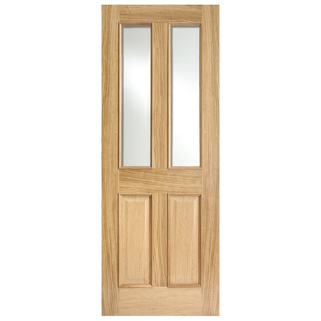 LPD Doors Richmond Oak RM2S Clear Bevelled Glass Internal Door - JJ Building Materials
