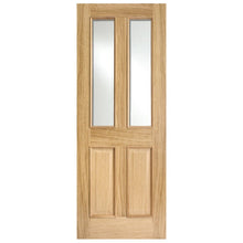 LPD Doors Richmond Oak RM2S Clear Bevelled Glass Internal Door - JJ Building Materials