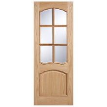LPD Doors Riviera Oak RM2S Glazed Clear Bevelled Glass Internal Door - JJ Building Materials