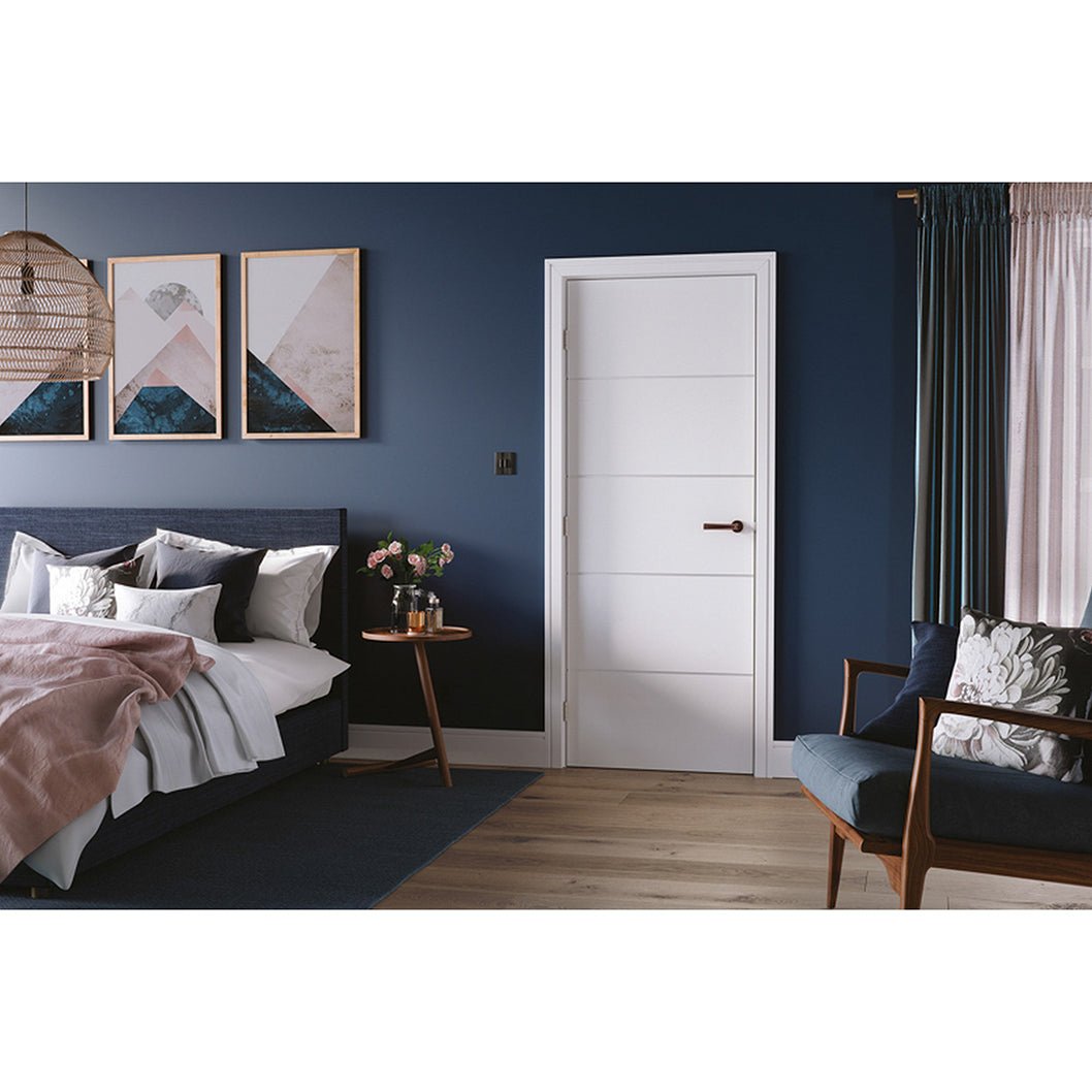 LPD Doors Smooth Horizontal 4 Line Moulded Door - JJ Building Materials