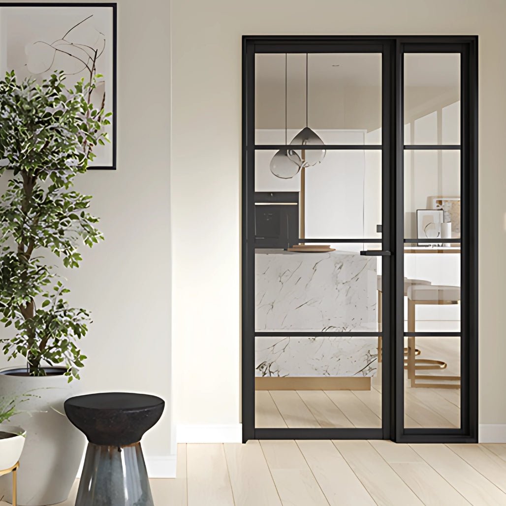 LPD Doors Soho Sidelight Pre Finished Black 1981 x 579 (23") x 35mm 4 Light Internal Door - JJ Building Materials