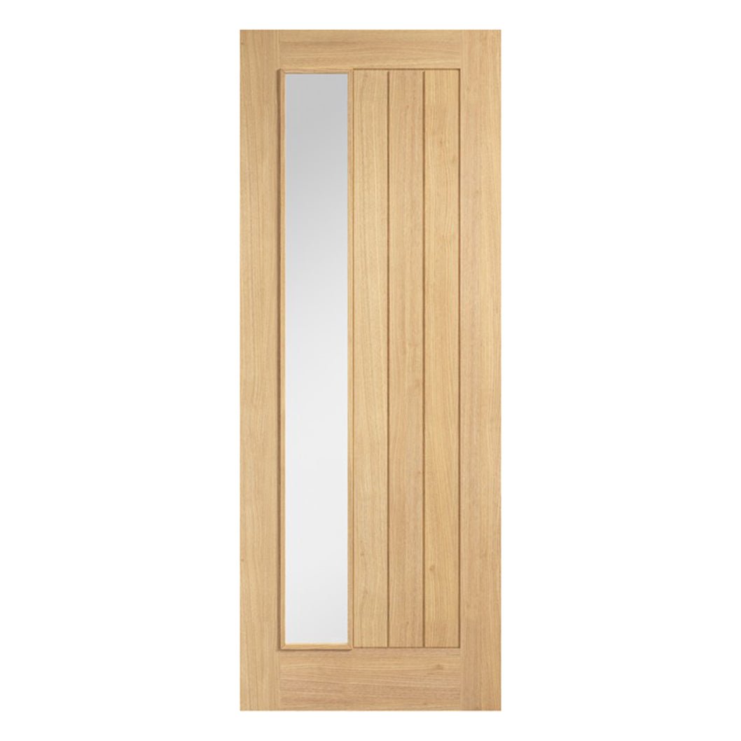 LPD Doors Unfinished 35mm Oak Belize Offset With Clear Glass Internal Door - JJ Building Materials