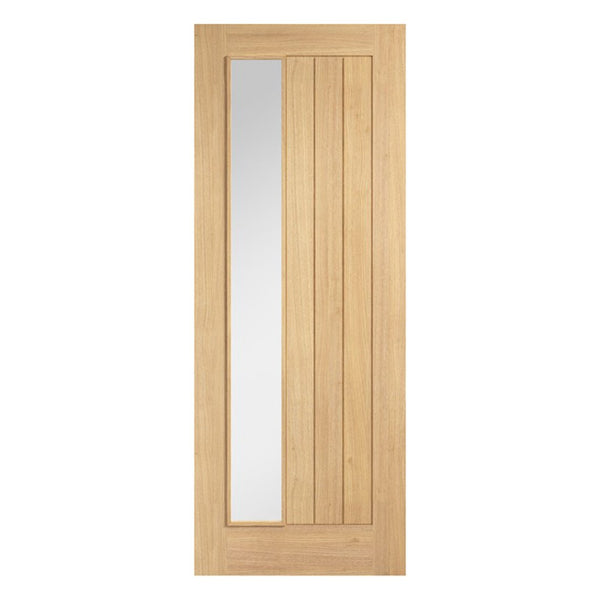 LPD Doors Unfinished 35mm Oak Belize Offset With Clear Glass Internal Door - JJ Building Materials