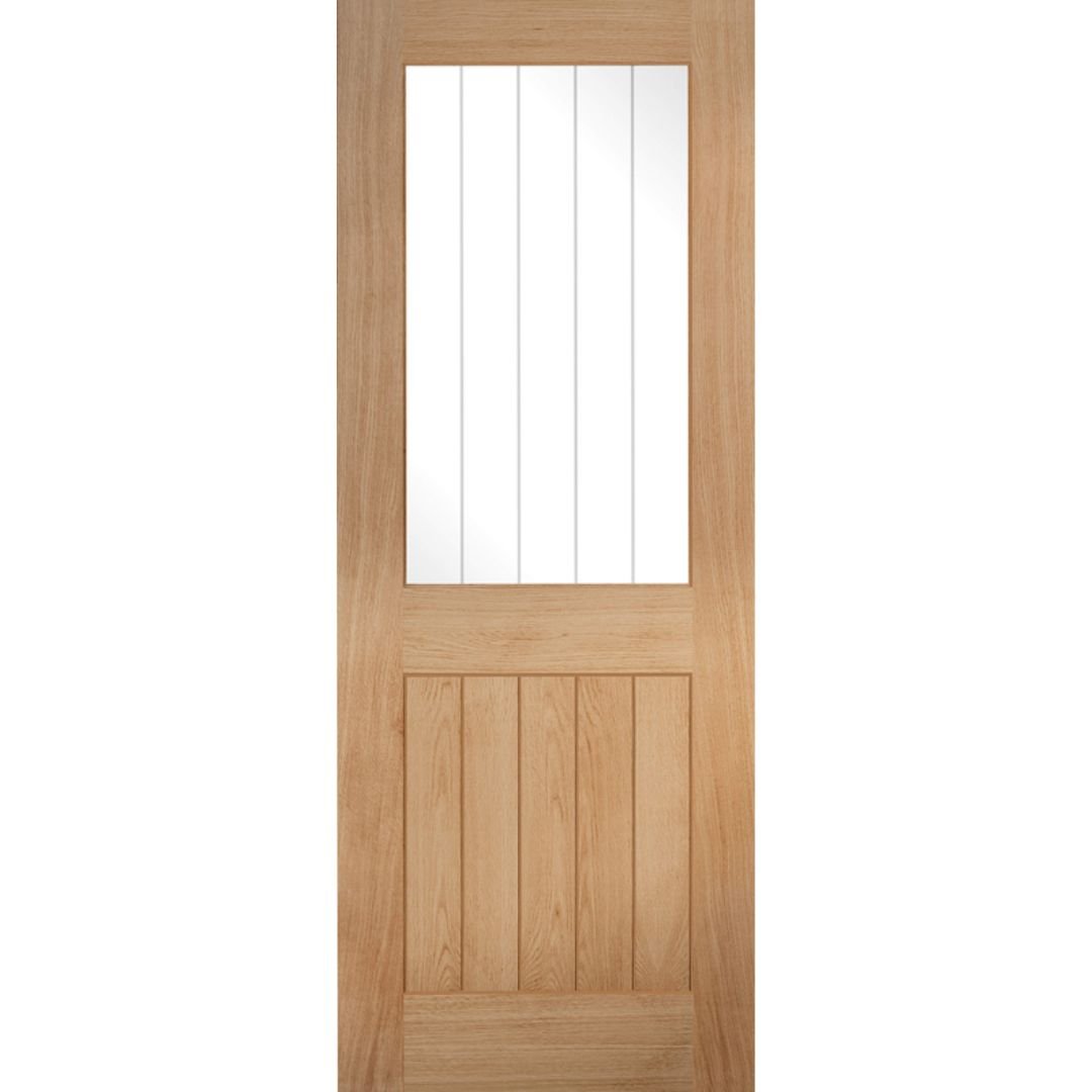 LPD Doors Unfinished Oak Belize 1 Light With Silkscreen Glass (Half Light) Internal Door - JJ Building Materials