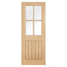 LPD Doors Unfinished Oak Belize 4 Light With Clear Bevelled Glass Internal Door - JJ Building Materials