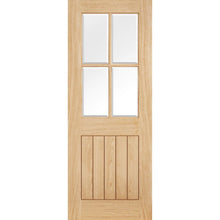 LPD Doors Unfinished Oak Belize 4 Light With Clear Bevelled Glass Internal Door - JJ Building Materials