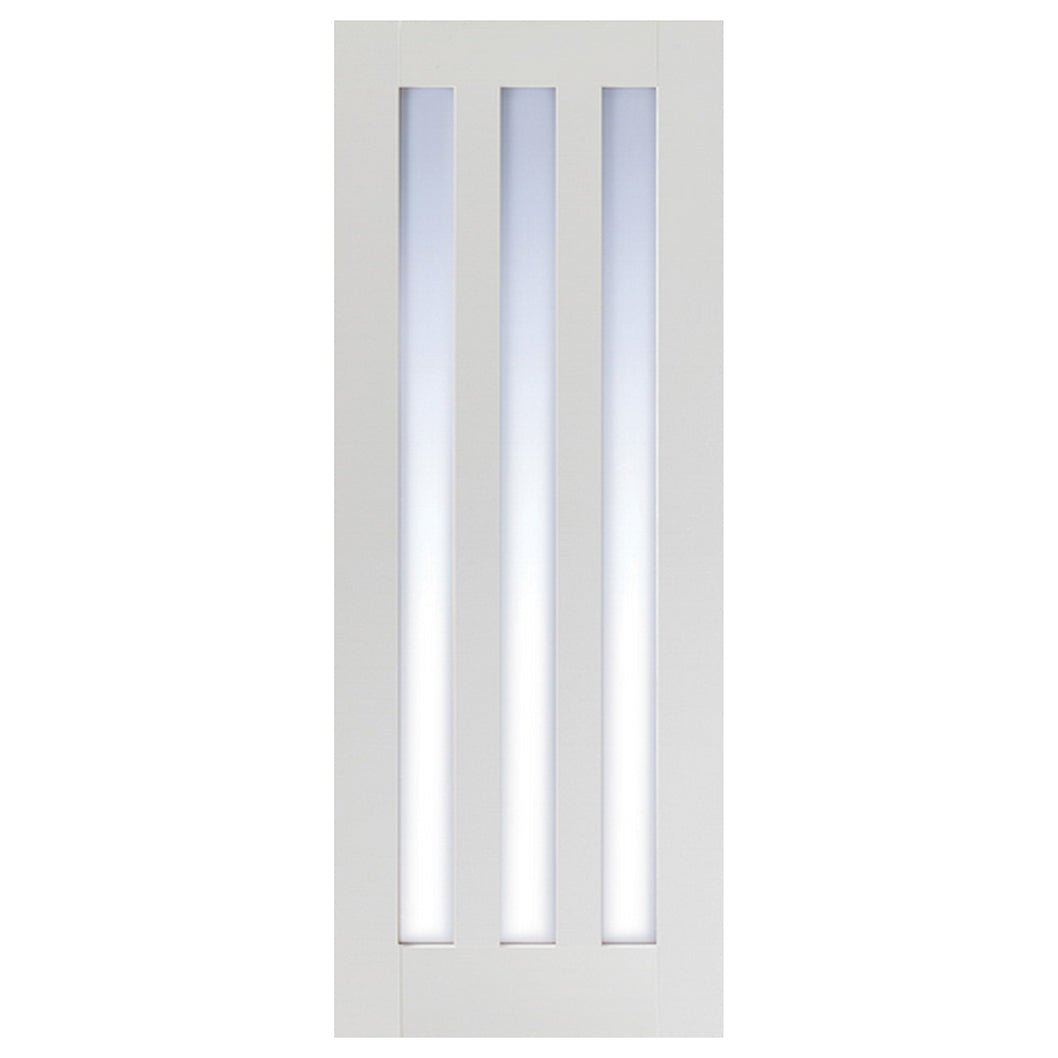 LPD Doors Utah 3-Light Clear Glass White Primed Interior Door - JJ Building Materials