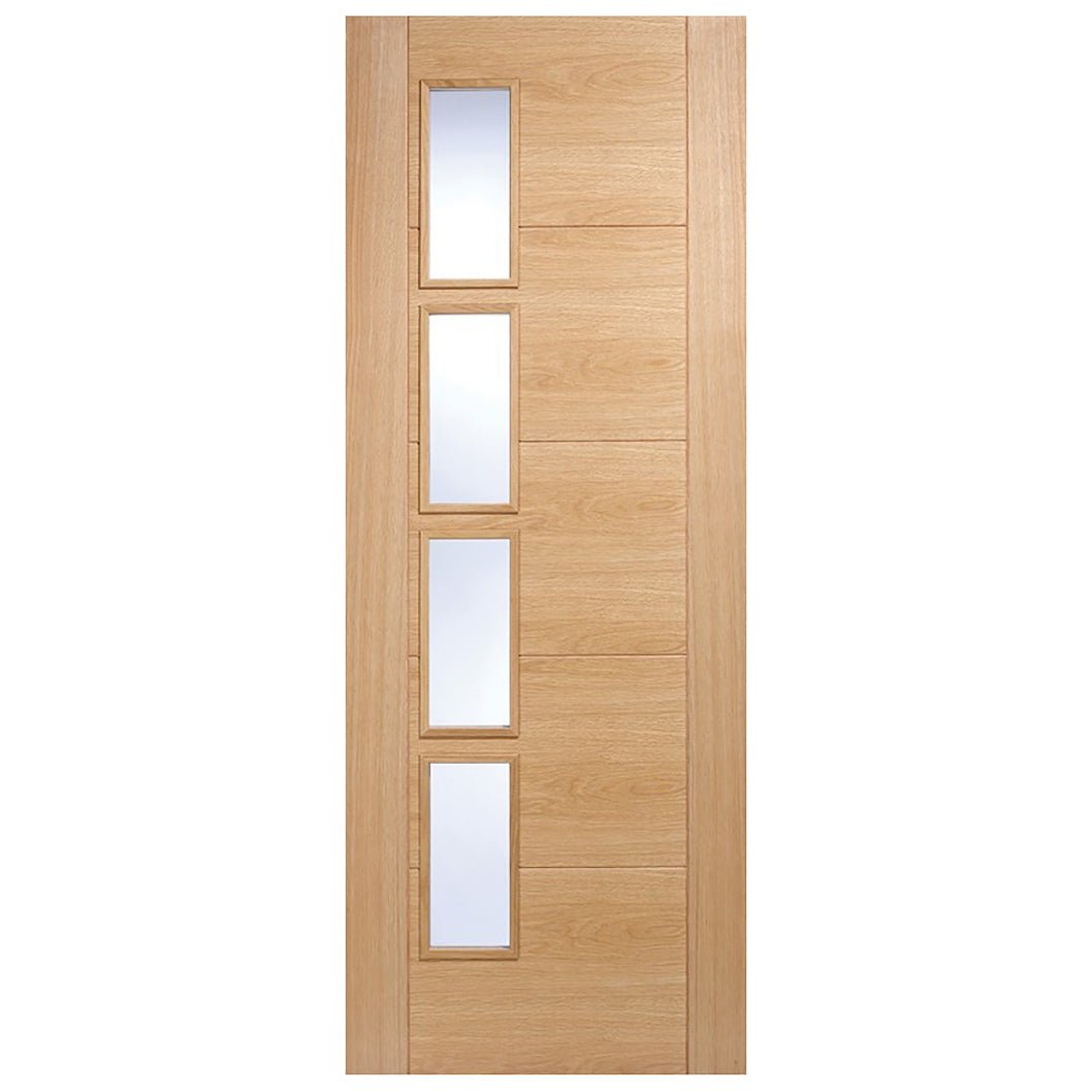 LPD Doors Vancouver Oak 4-Lite Clear Glazed Offset Internal Door - JJ Building Materials