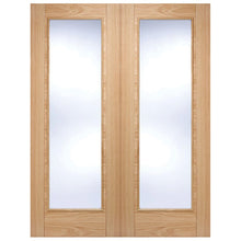 LPD Doors Vancouver Oak Pre-Finished Clear Glass Door Pair - JJ Building Materials