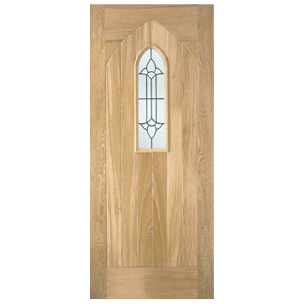 LPD Doors Westminster Oak Insulated Glass Lead External Door - JJ Building Materials