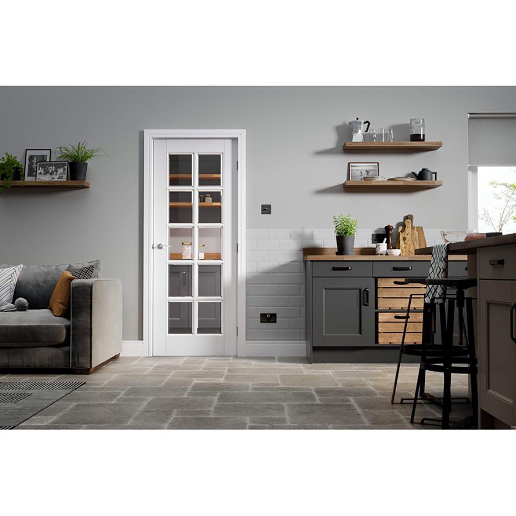 LPD Doors White Moulded 10-Lite Glazed Internal Door - JJ Building Materials