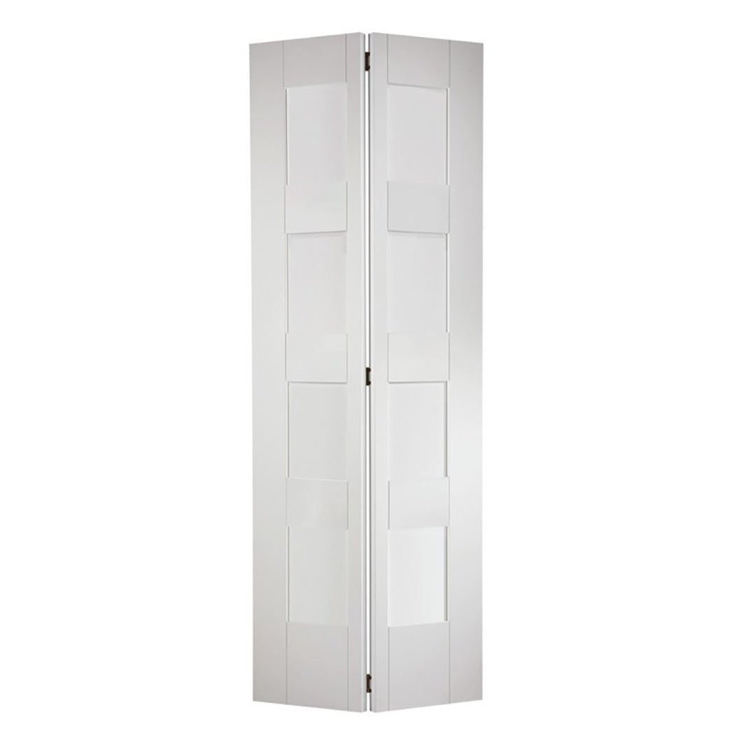 LPD Doors White Primed Shaker 4-Line Glazed Bi-Fold Door - JJ Building Materials