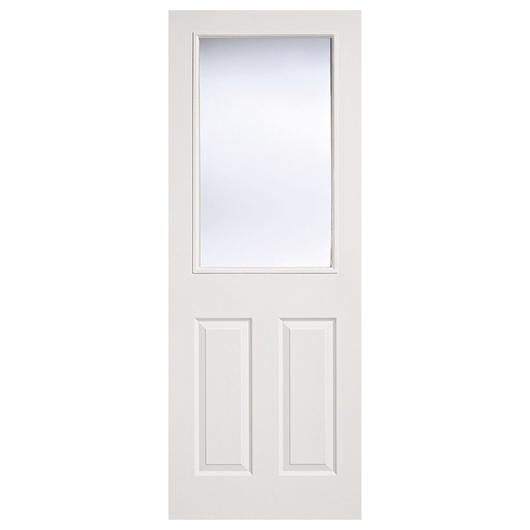 LPD Doors White Textured 2 Panel 1 Lite Glazed Internal Door - JJ Building Materials