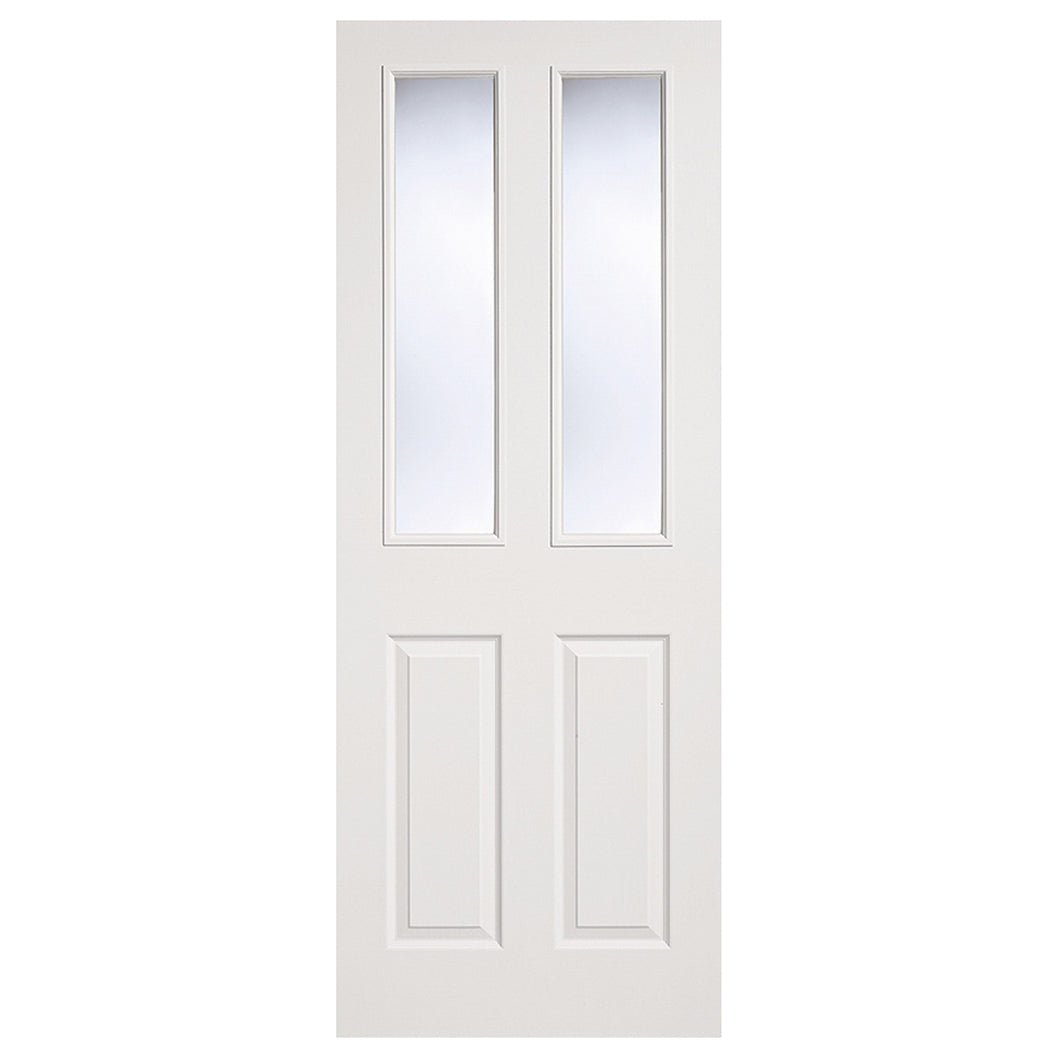 LPD Doors White Textured 2 Panel 2 Lite Glazed Internal Door - JJ Building Materials