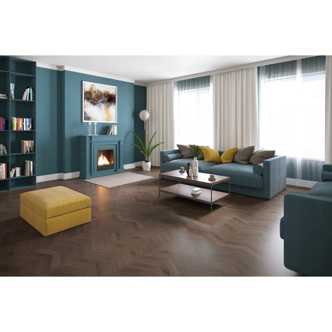 Luvanto LVT Flooring Deep Emboss Bevelled Edge Premium Click Plus Chevron 305x1407.8x8mm Pack Size - 1.72m2 - JJ Building Materials