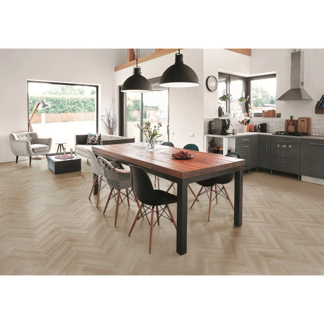 Luvanto LVT Flooring Deep Emboss Bevelled Edge Premium Design Contemporary Herringbone 107x534x2.5mm Pack Size - 2.28m2 - JJ Building Materials