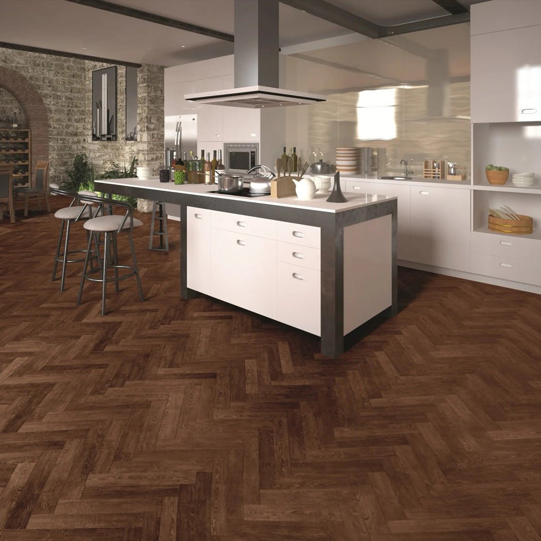 Luvanto LVT Flooring Traditional Herringbone Design 76.2x304.8x2.5mm Pack Size - 2.32m2 - JJ Building Materials