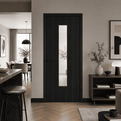 Mendes Black Laminate Killarney 1 Light Clear Glazed Door - JJ Building Materials