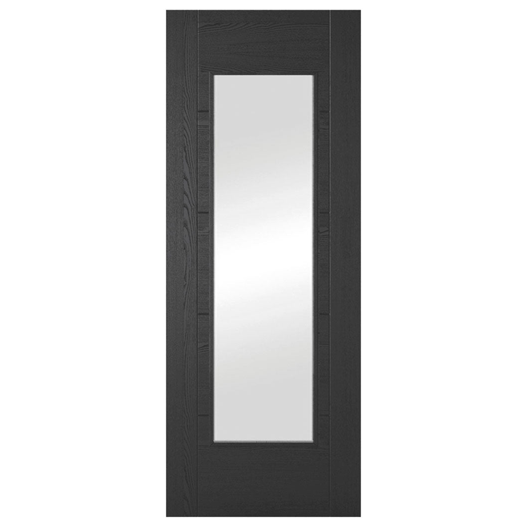 Mendes Black Oak Iseo 1 Light Clear Glazed Door - JJ Building Materials