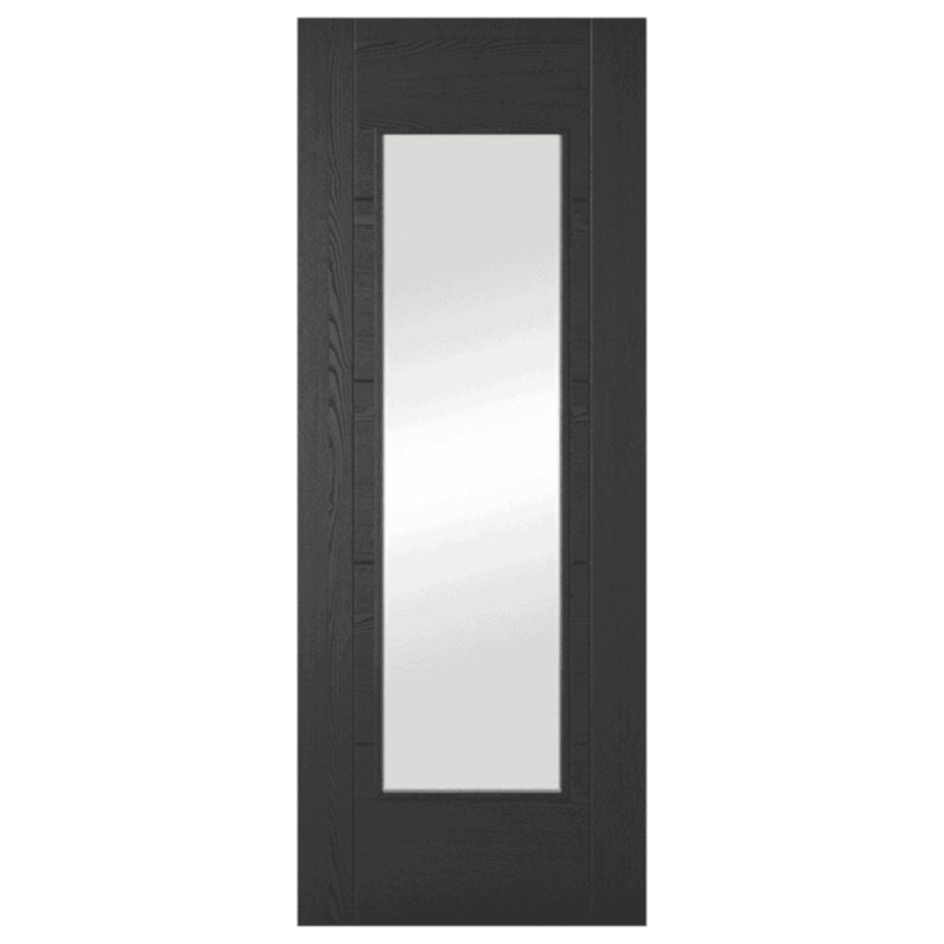 Mendes Black Oak Iseo 1 Light Clear Glazed FD30 Door - JJ Building Materials