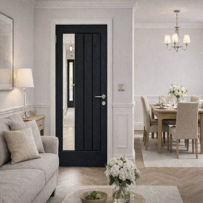 Mendes Black Oak Mexicano 1 Light Clear Glazed (Narrow Offset) Door - JJ Building Materials