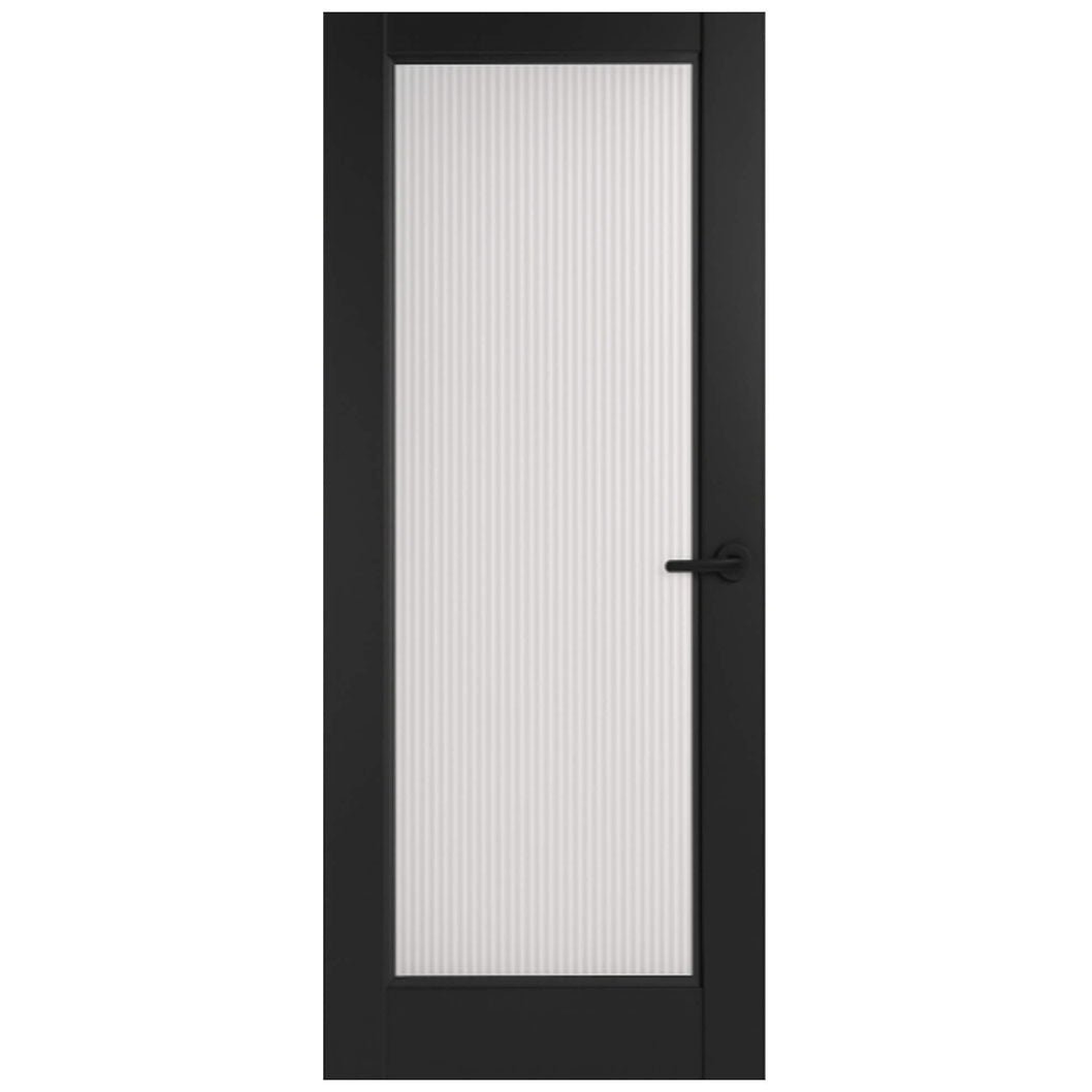 Mendes Black Ravenna 1 Light Reeded Glass Door - JJ Building Materials