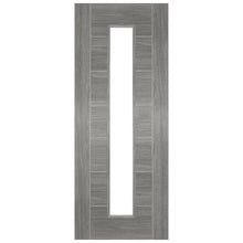 Mendes Laminate Grey Corsica 1 Light Clear Glazed FD30 Door - JJ Building Materials
